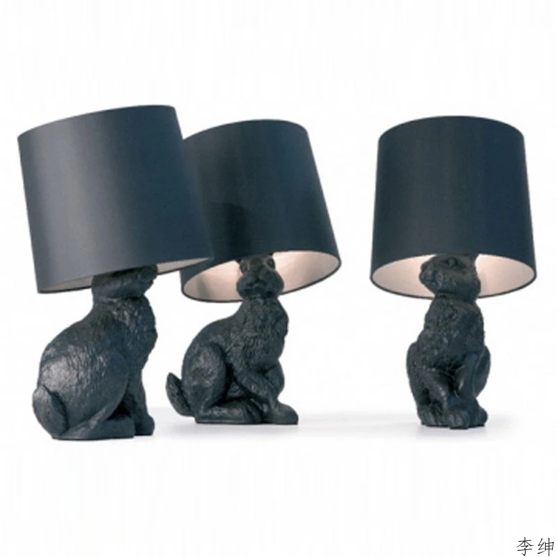 Resin Art Floor - Modern Animals Rabbit LED Table Lamps