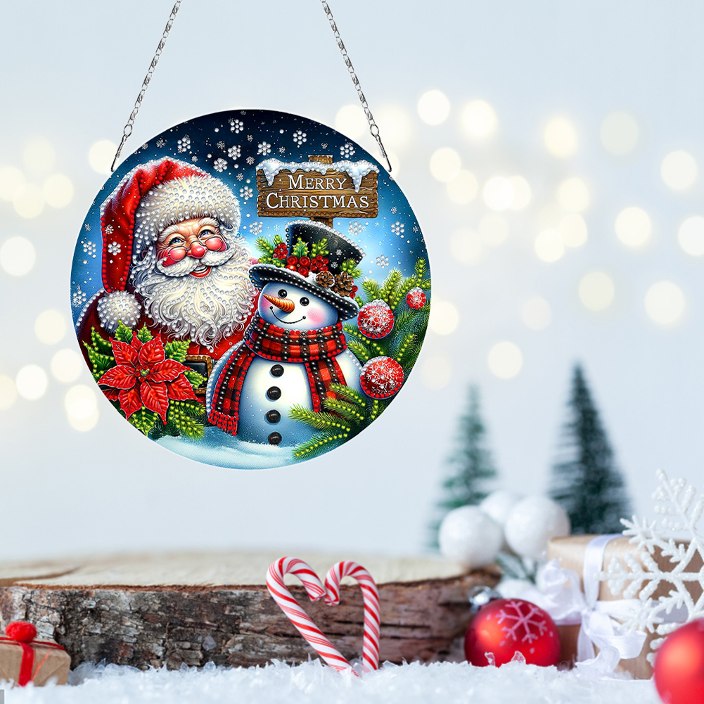 Resin Art Pendant - Christmas Flower 2D Flat DIY Diamond