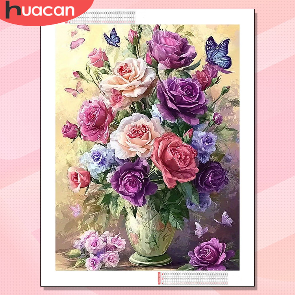 Resin Art For Rose - HUACAN Diamond Painting Rose Flower Mosaic