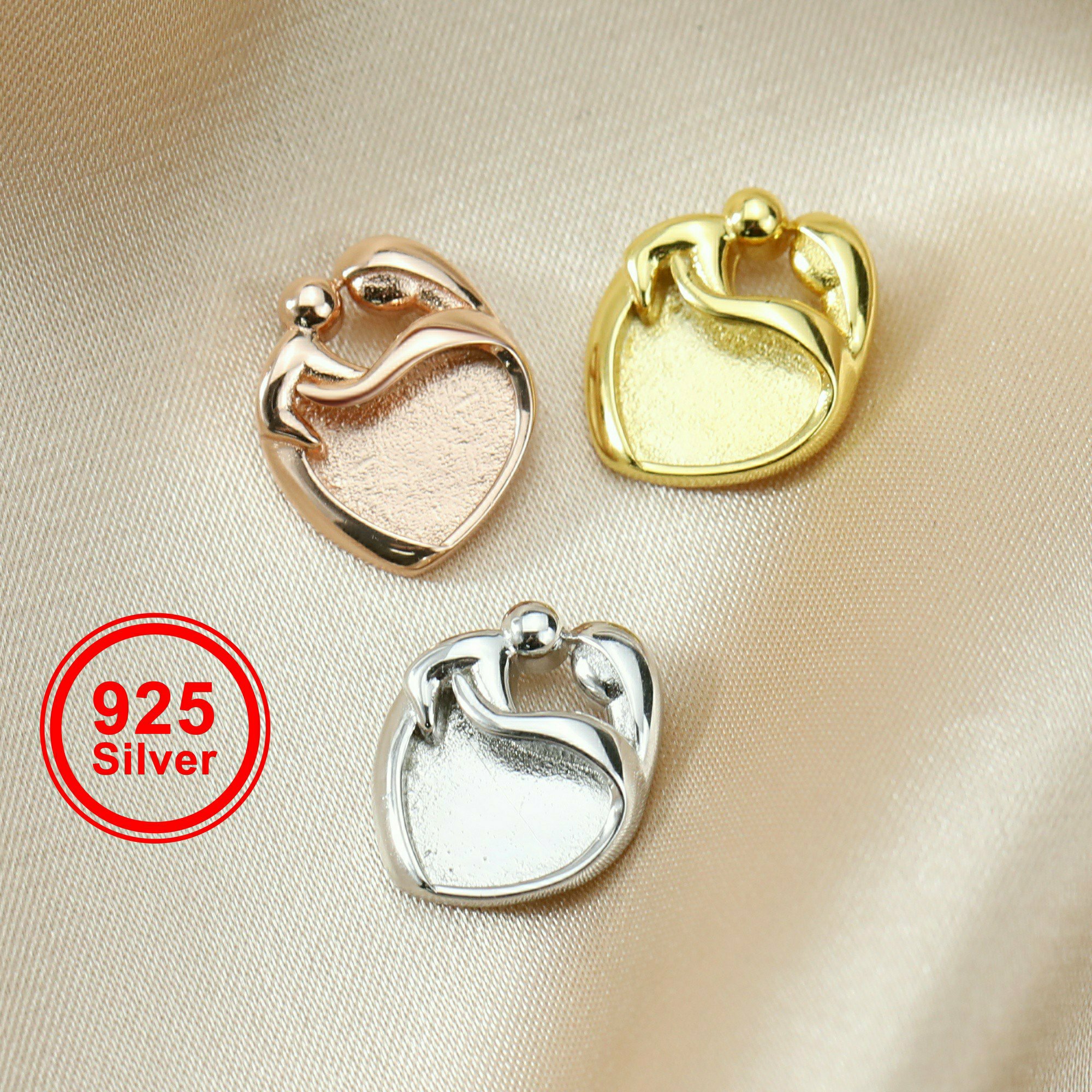 Resin Art Baby - 9MM Heart Bezel Settings Mother Baby
