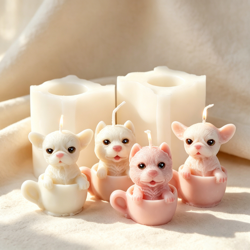 Resin Art Table - Cute Dog Cup Shaped Silicone Mold