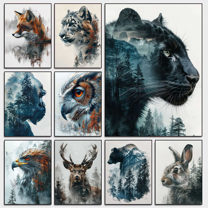 Resin Art World - Jungle Wild Animals Poster Diamond Painting
