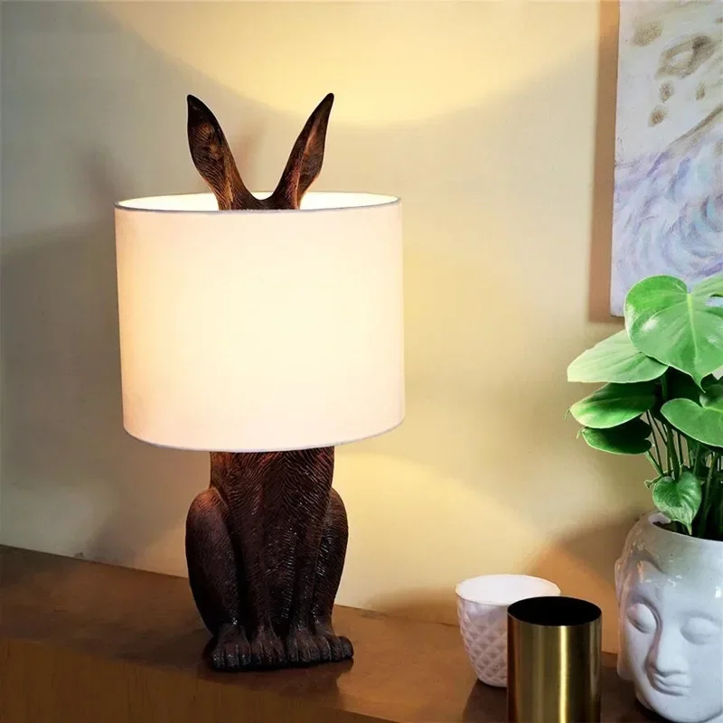 Resin Art On Floor - Nordic Modern Rabbit Table Lamp Resin