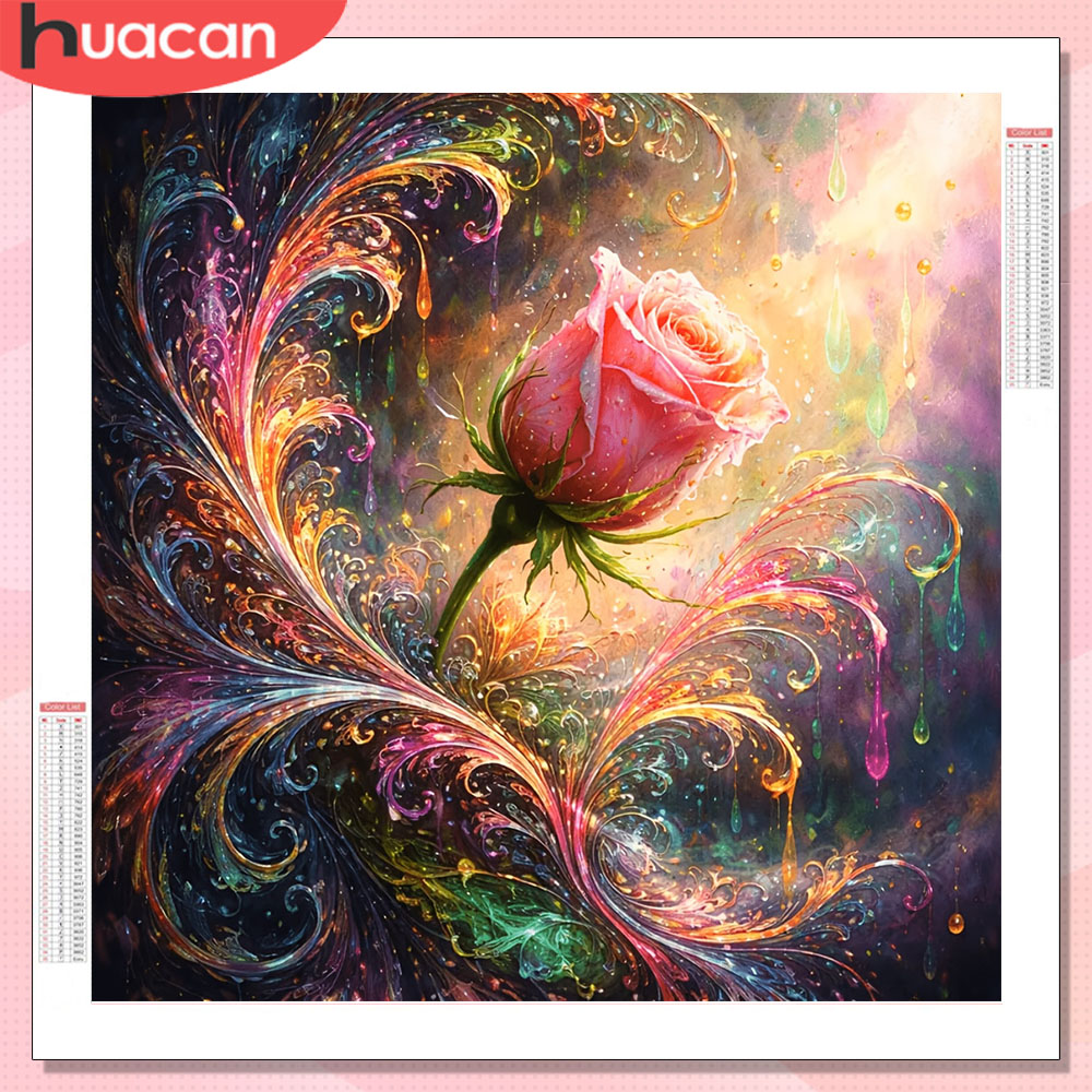 Resin Art For Rose - HUACAN Diamond Mosaic Rose Flower Full