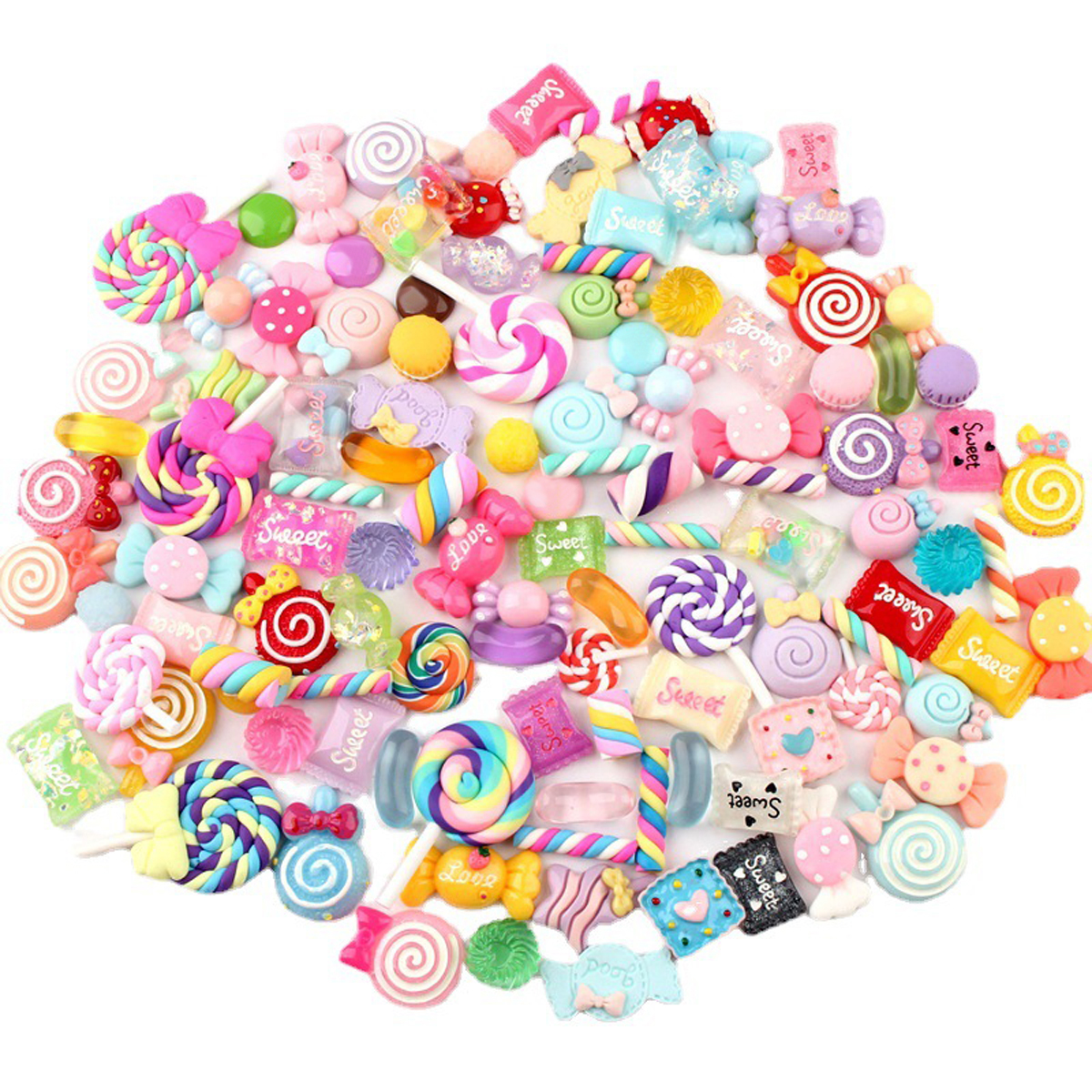 Resin Art Supplies - 30pcs Random Candy Slime Charms Cute