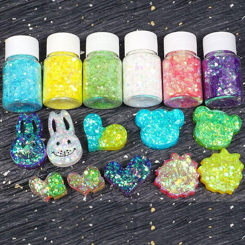 Resin Art A Keychain - HX6F Chunky Glitter Craft for Resin