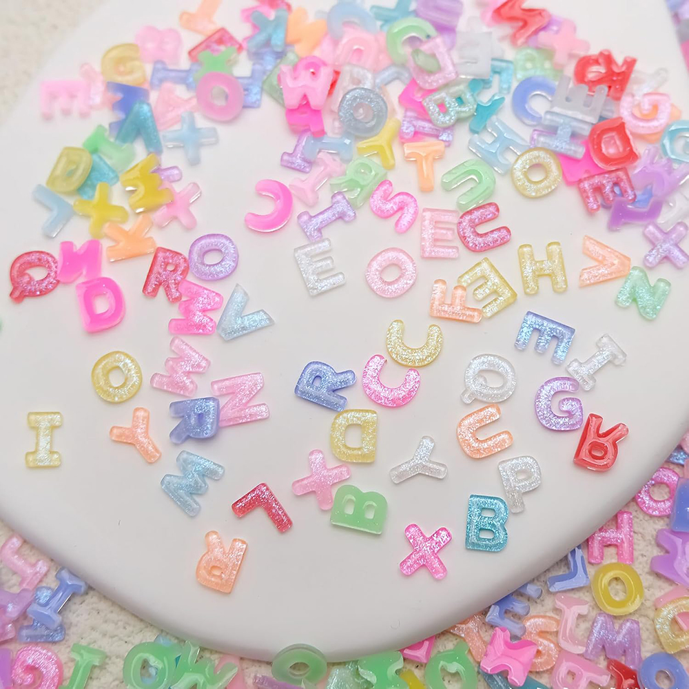 Resin Art Name - 100pcs Mix Letter Nail Art Charms