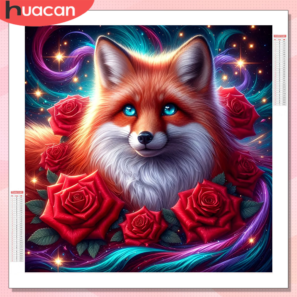Resin Art For Rose - HUACAN Diamond Painting Fox Animal Handmade