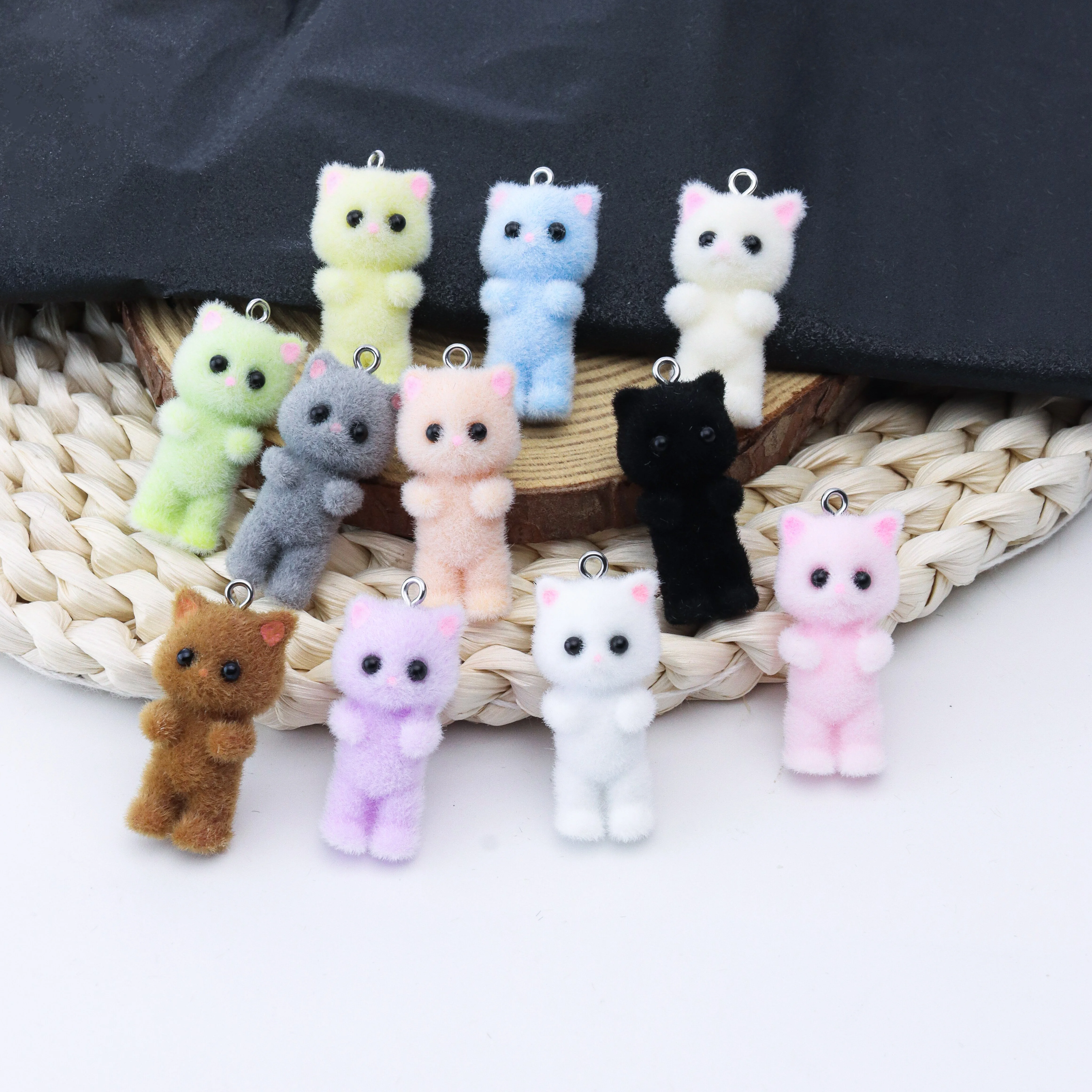 Resin Art Pendant - 33PCS Cat Pendant Kawaii 3D Fluffy