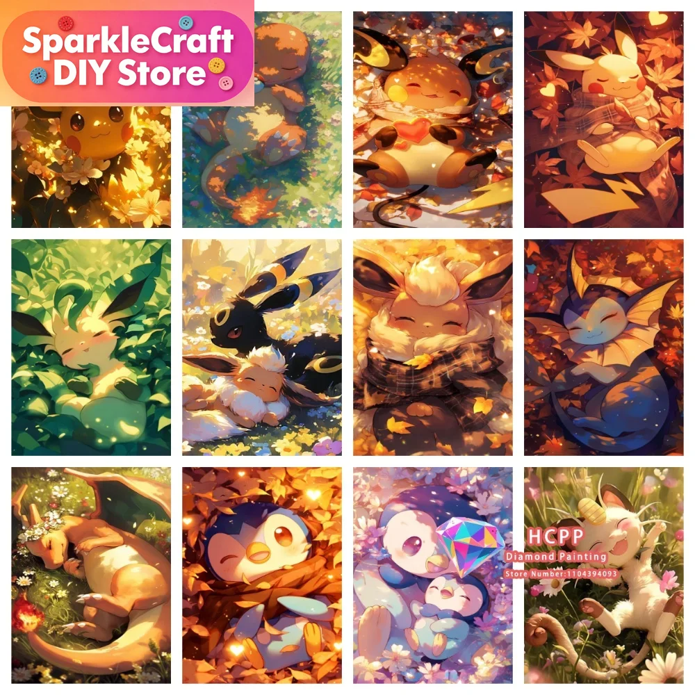 Resin Art Kit - 1pc frameless Cartoon Pokemon Pikachu Charizard
