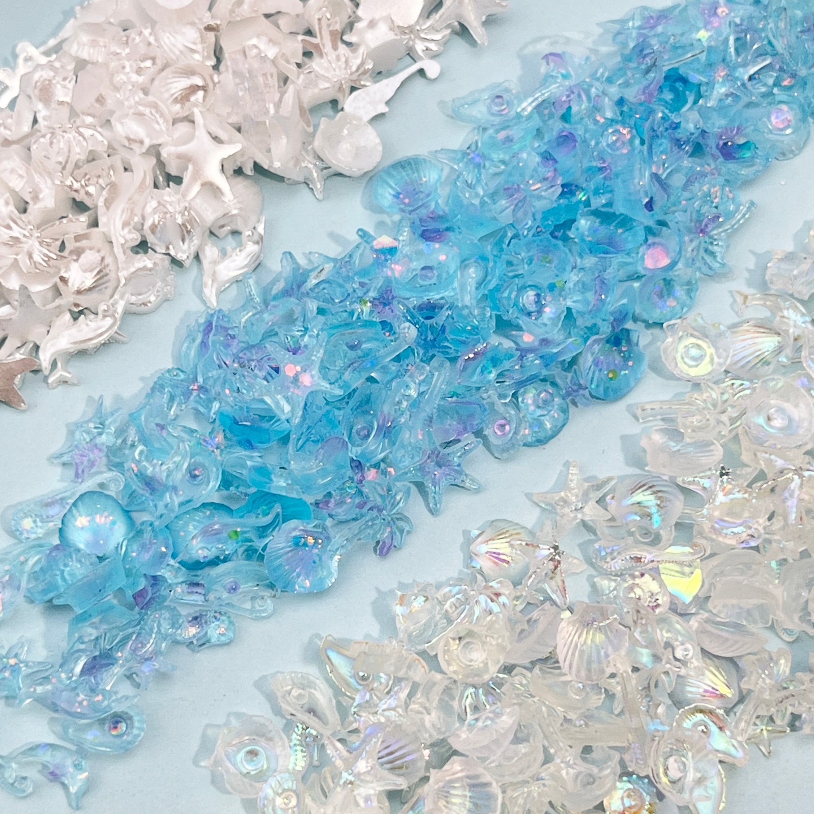 Resin Art A Keychain - 50PCS Dreamy Blue Sea Series Resin