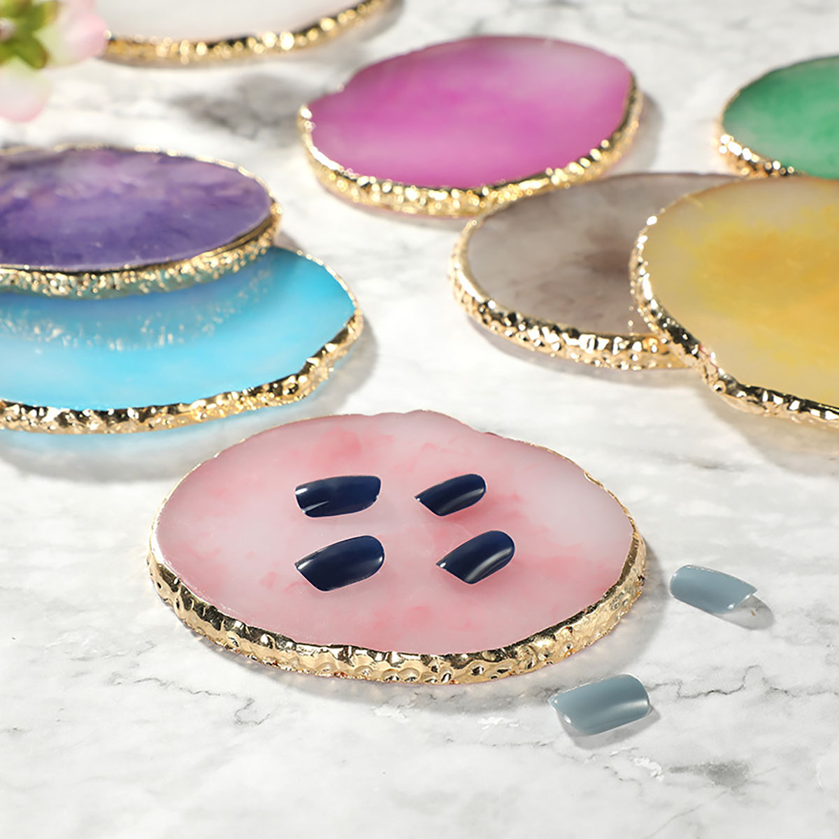 Irregular Multi Colour Resin J - Resin Art Necklace ulasan dan harga
