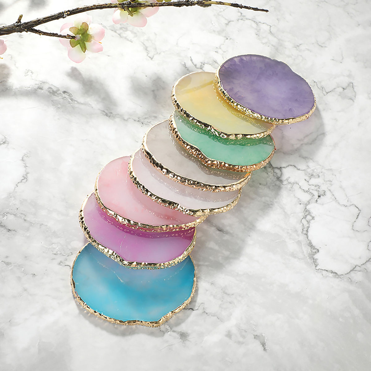 Irregular Multi Colour Resin J - Resin Art Necklace ulasan dan harga