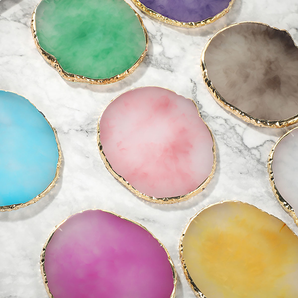 Irregular Multi Colour Resin J - Resin Art Necklace ulasan dan harga