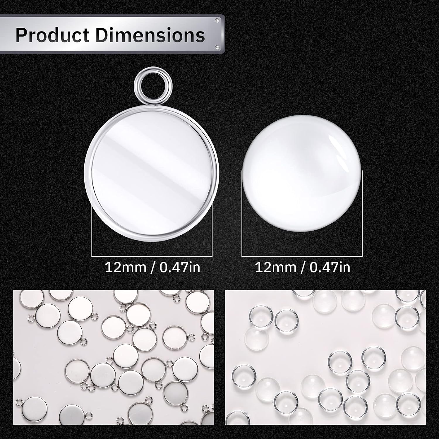 20 Pieces Stainless Steel Roun - Resin Art Pendant ulasan dan harga