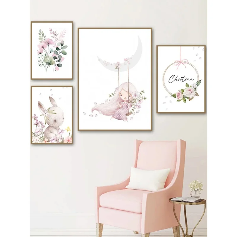 Nordic Cartoon Aesthetics Wall - Resin Art Name ulasan dan harga