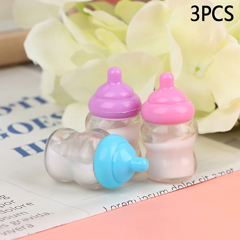 3PCS Dollhouse Baby Bottle Acc - Resin Art Baby ulasan dan harga