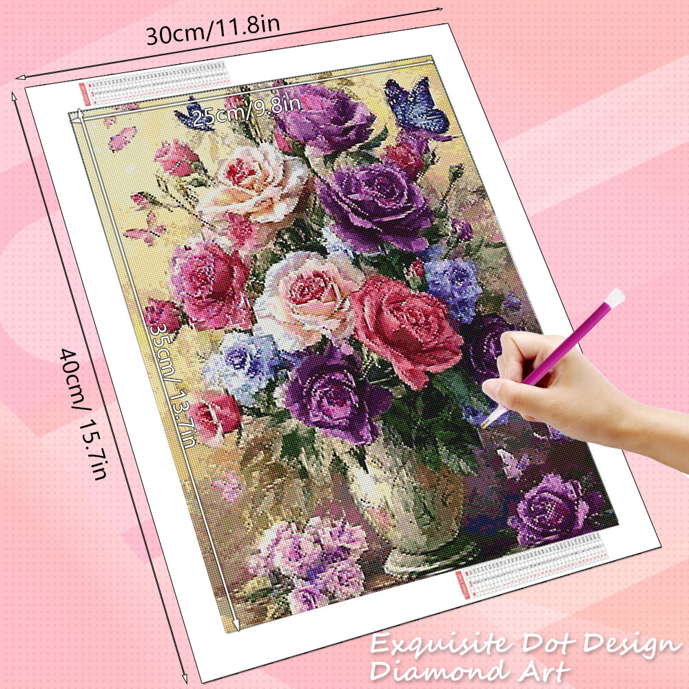 HUACAN Diamond Painting Rose F - Resin Art For Rose ulasan dan harga