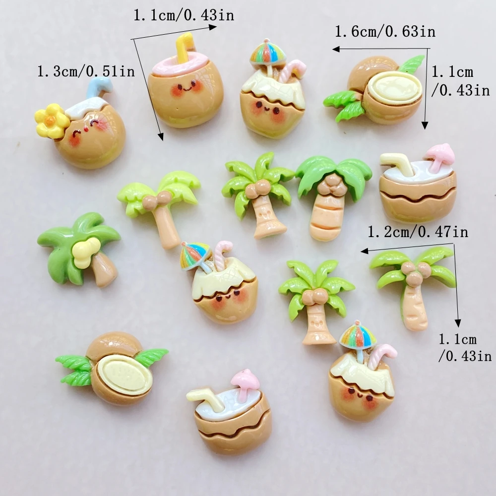 20Pcs Cute Cartoon Coconut Dri - Resin Art And Design ulasan dan harga