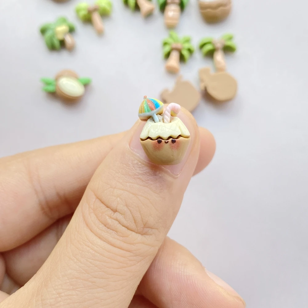 20Pcs Cute Cartoon Coconut Dri - Resin Art And Design ulasan dan harga