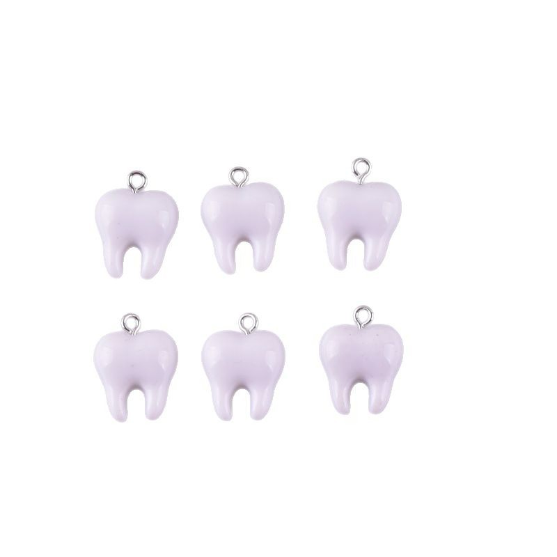 10pcs Cute White Teeth Resin P - Resin Art Pendant ulasan dan harga