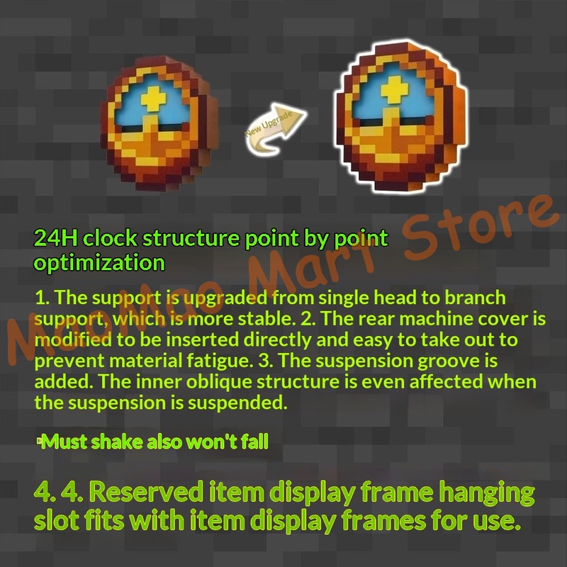 Chic Retro Pixel Art Style Sun - Resin Art Clock ulasan dan harga