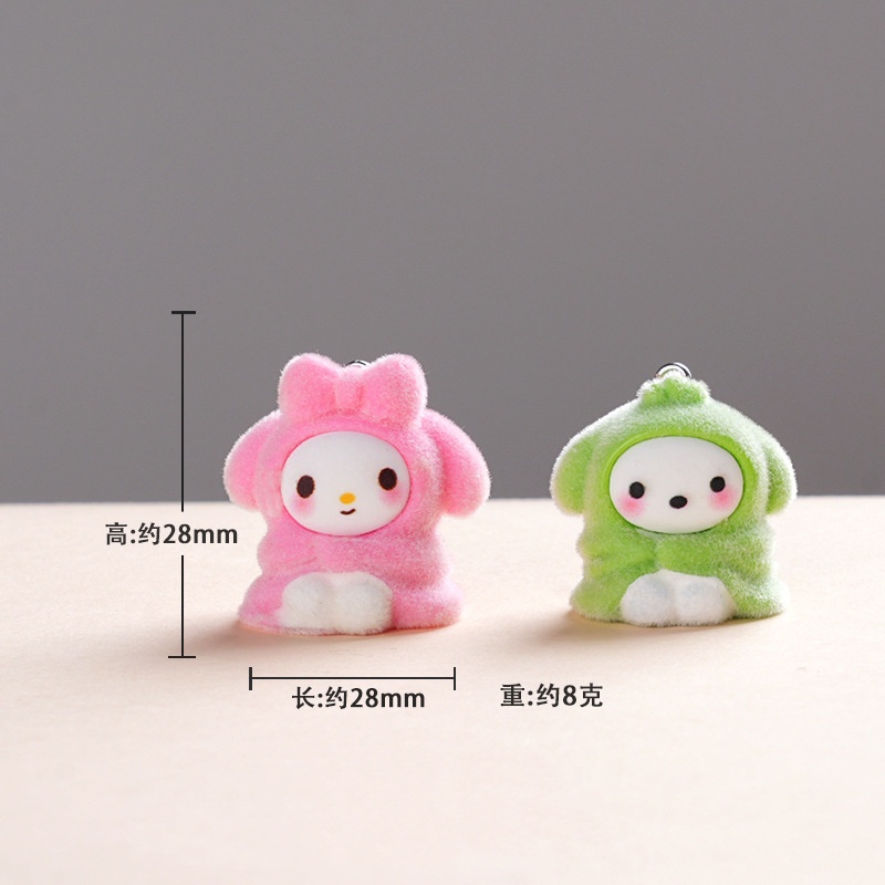 6/60PCS Cute Plush Keychain Pe - Resin Art Pendant ulasan dan harga