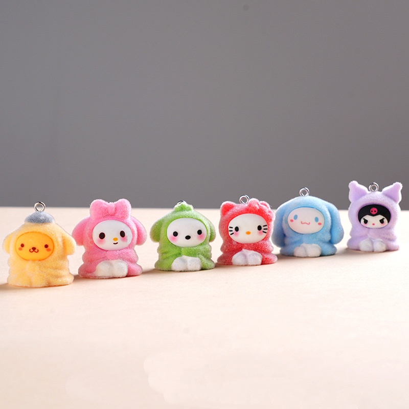 6/60PCS Cute Plush Keychain Pe - Resin Art Pendant ulasan dan harga