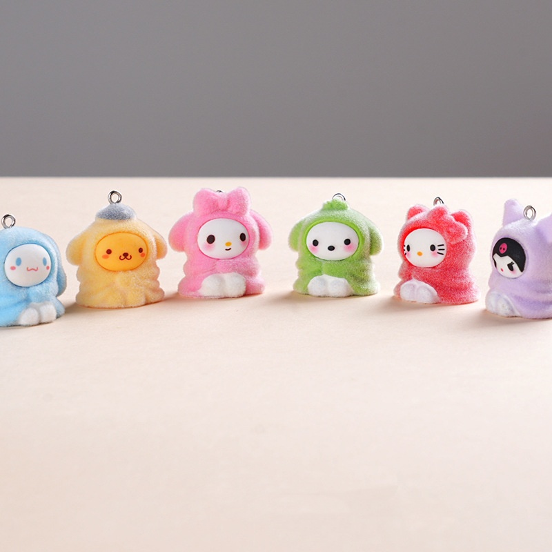 6/60PCS Cute Plush Keychain Pe - Resin Art Pendant ulasan dan harga