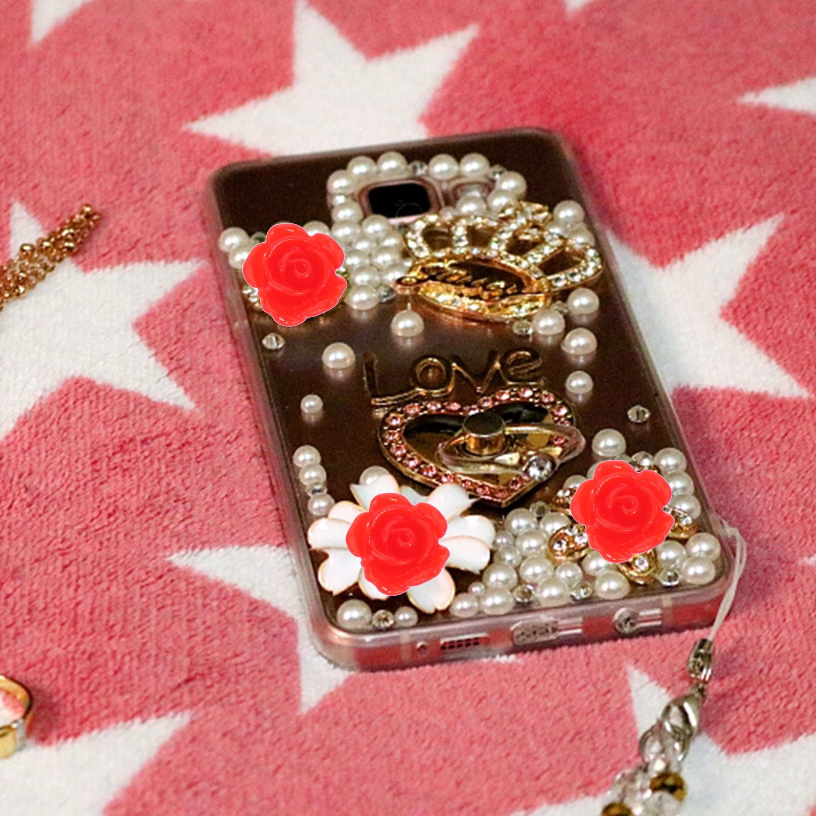 50Pcs Rose Flower Resin Decors - Resin Art And Jewelry ulasan dan harga