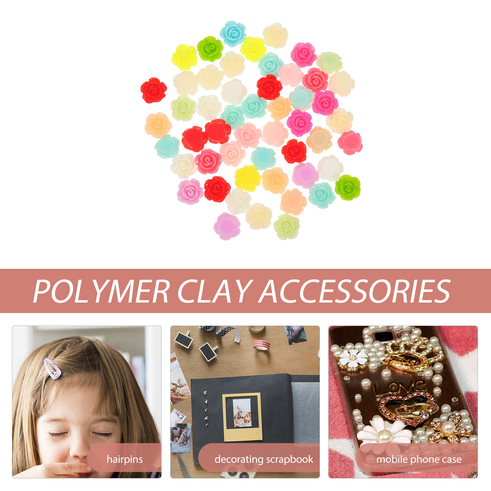 50Pcs Rose Flower Resin Decors - Resin Art And Jewelry ulasan dan harga