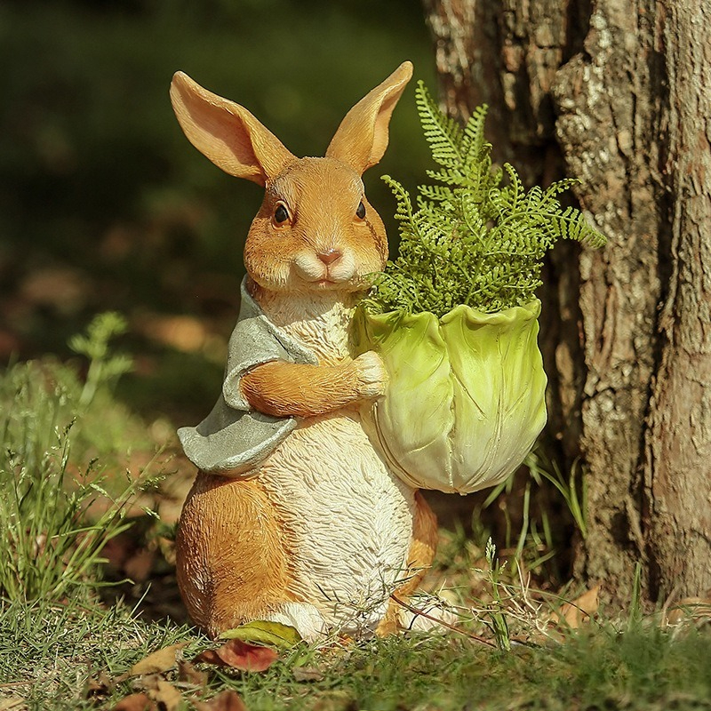 Outdoor Garden Statues Rabbit  - Resin Art And Decor ulasan dan harga