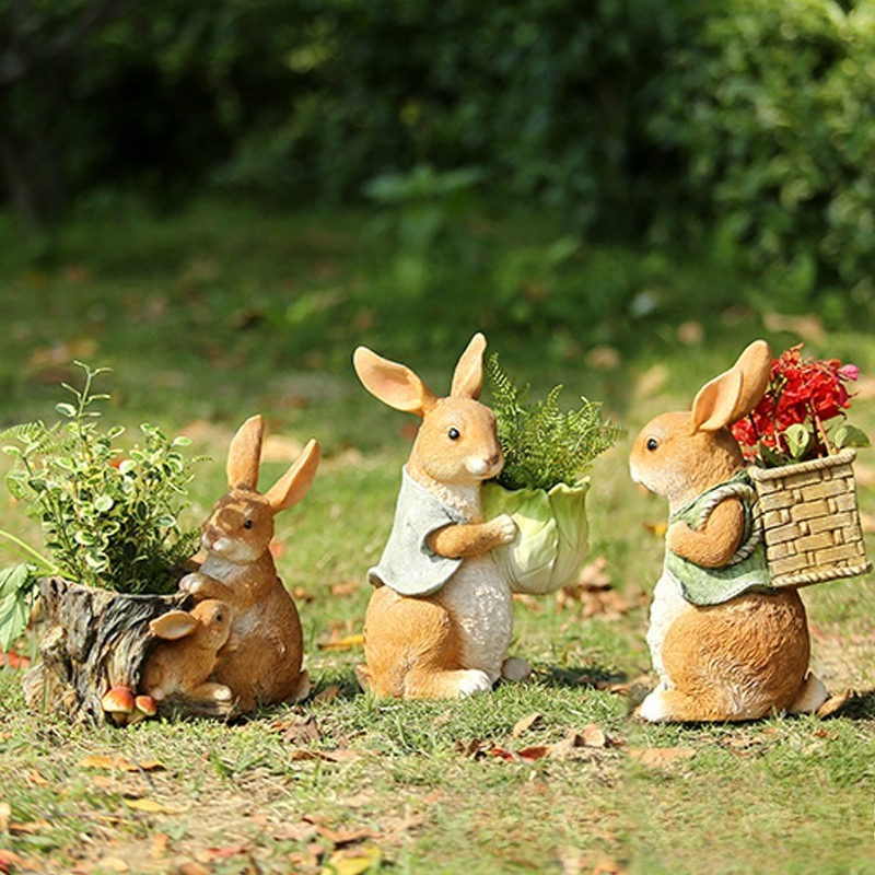 Outdoor Garden Statues Rabbit  - Resin Art And Decor ulasan dan harga