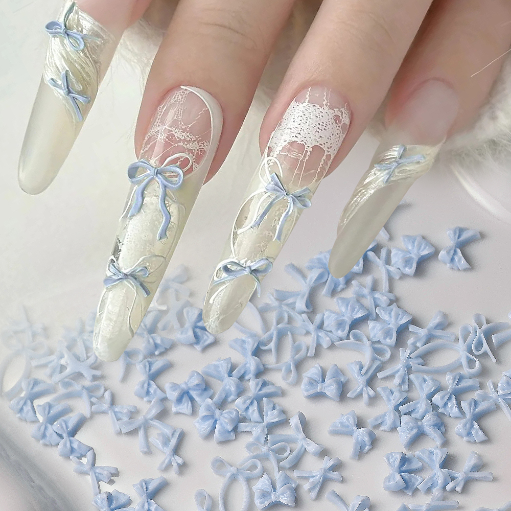 100pcs Baby Blue Mini Ribbon B - Resin Art Baby ulasan dan harga