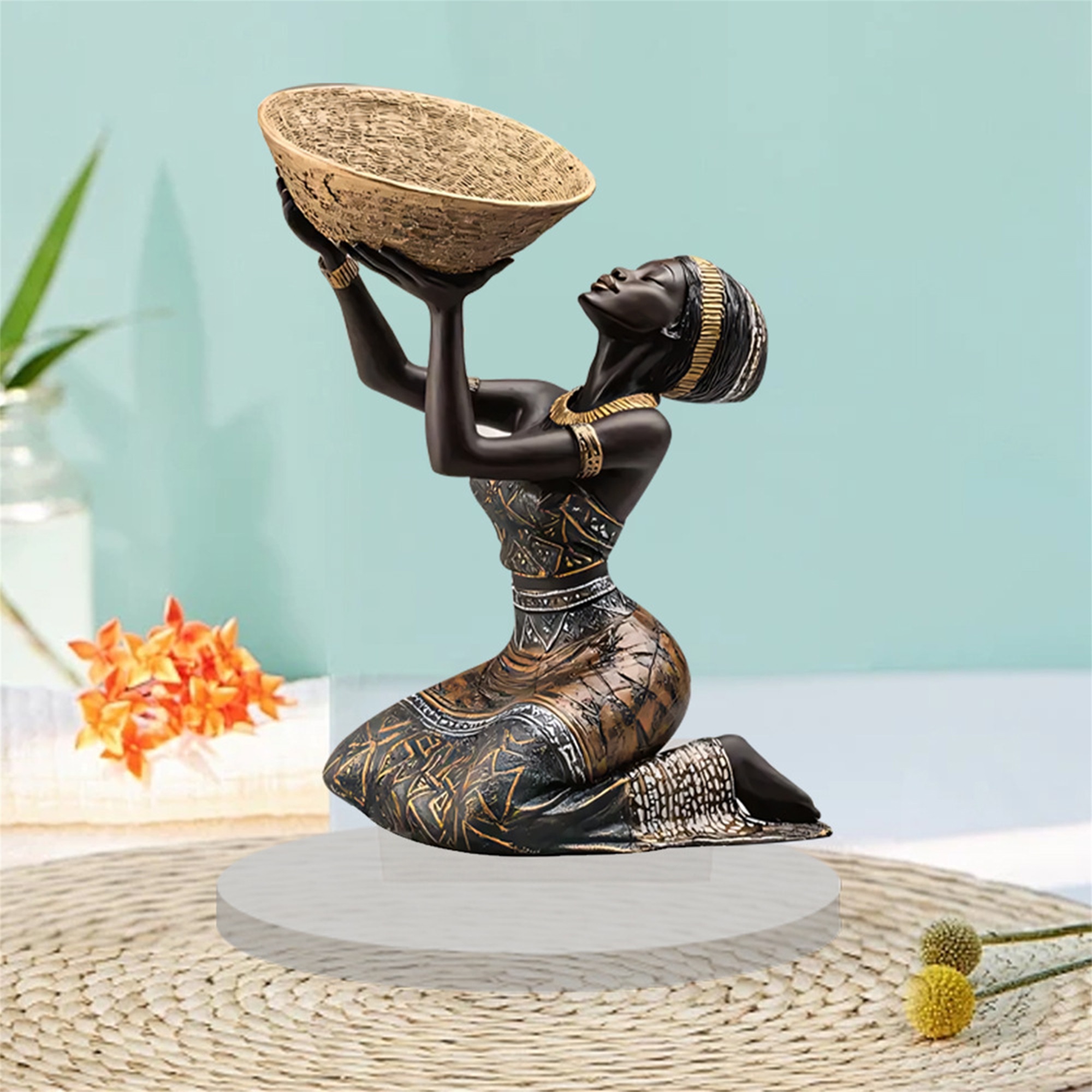 African Tribal Lady Figurine 3 - Resin Art Gallery ulasan dan harga