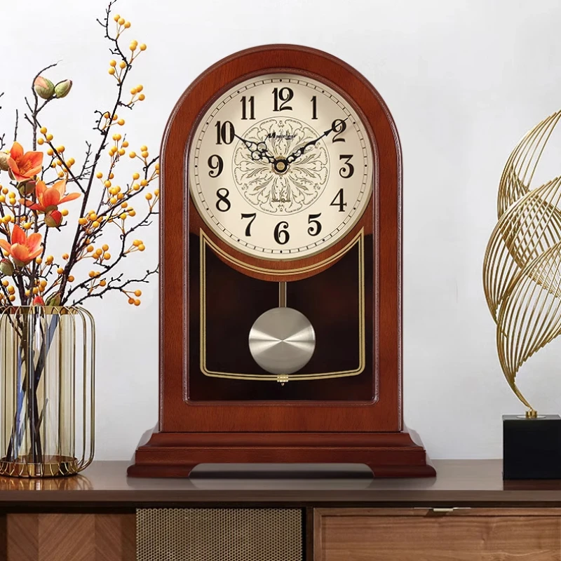 Retro Desk Clock Walnut Color  - Resin Art Clock ulasan dan harga