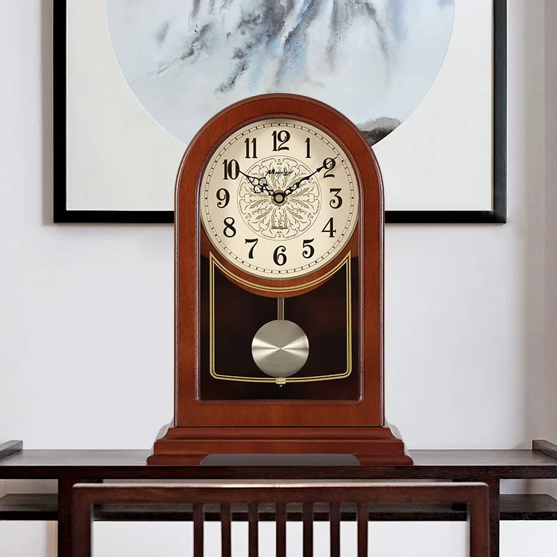 Retro Desk Clock Walnut Color  - Resin Art Clock ulasan dan harga