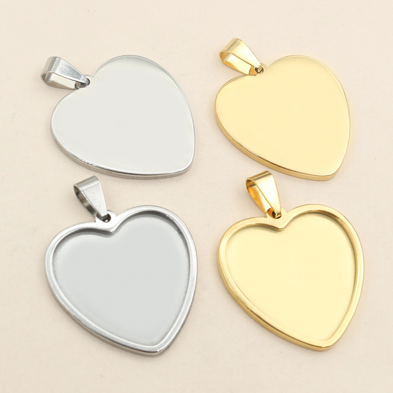 5Pcs Stainless Steel Heart Bla - Resin Art Necklace ulasan dan harga