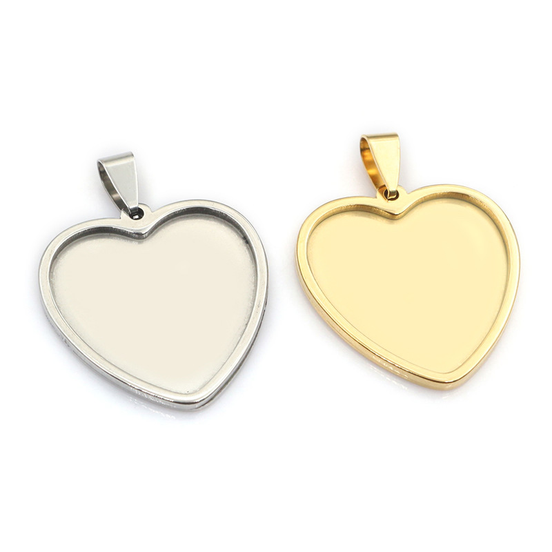 5Pcs Stainless Steel Heart Bla - Resin Art Necklace ulasan dan harga