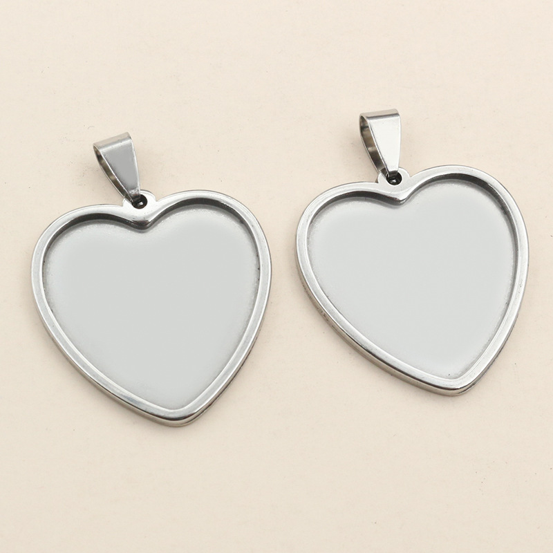 5Pcs Stainless Steel Heart Bla - Resin Art Necklace ulasan dan harga