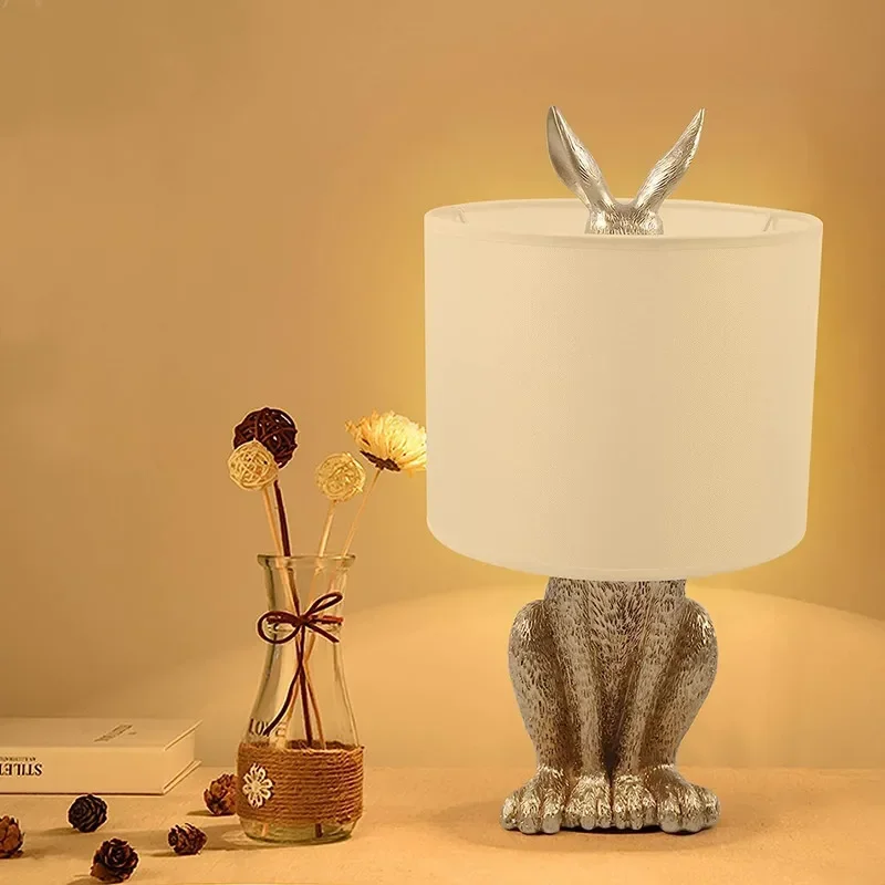 Nordic Modern Rabbit Table Lam - Resin Art On Floor ulasan dan harga