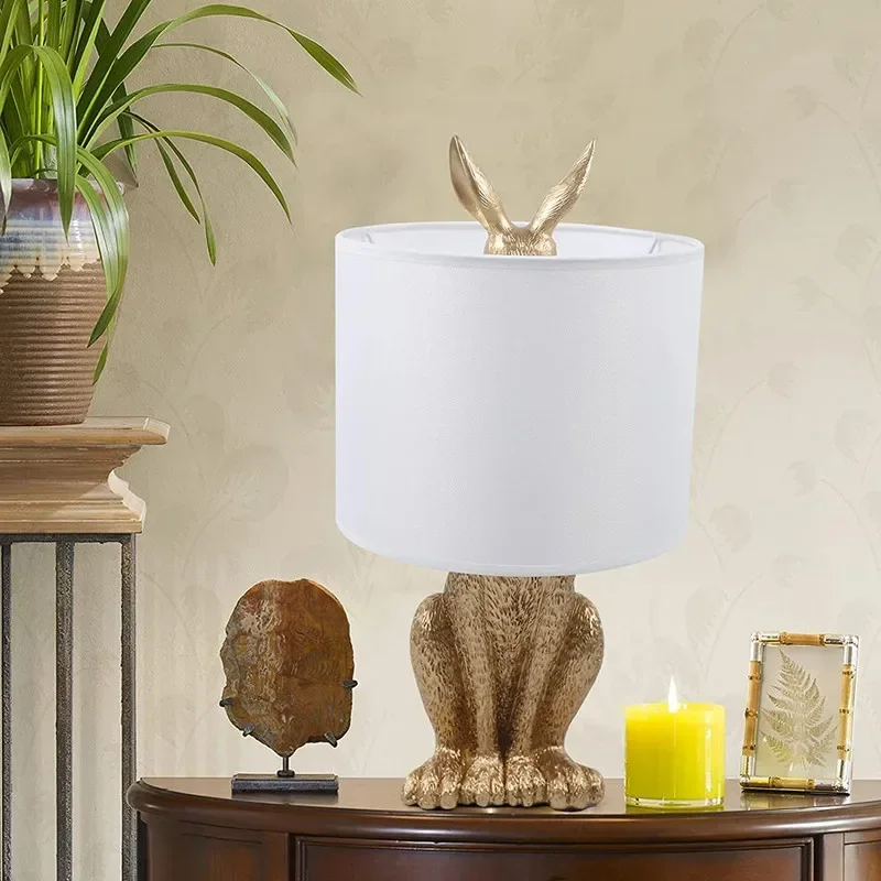 Nordic Modern Rabbit Table Lam - Resin Art On Floor ulasan dan harga