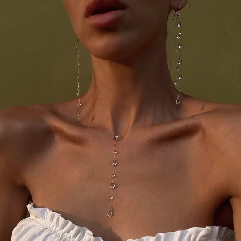 Fashion Handmade Water Drop Ne - Resin Art Necklace ulasan dan harga
