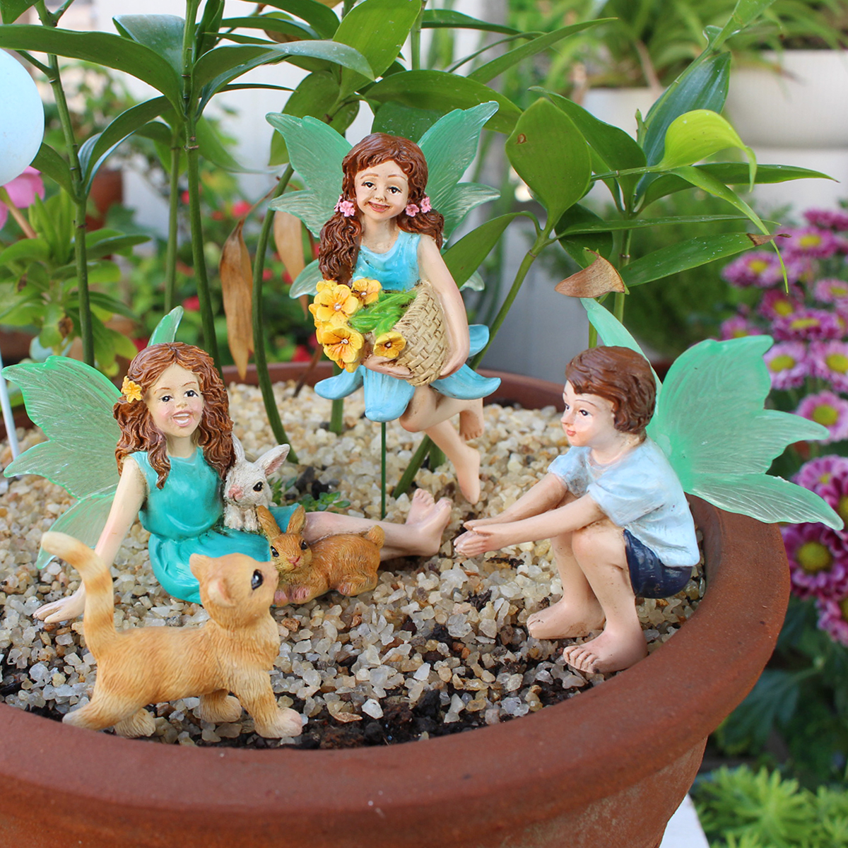 4pc Flower Fairy and Animal Pa - Resin Art And Decor ulasan dan harga