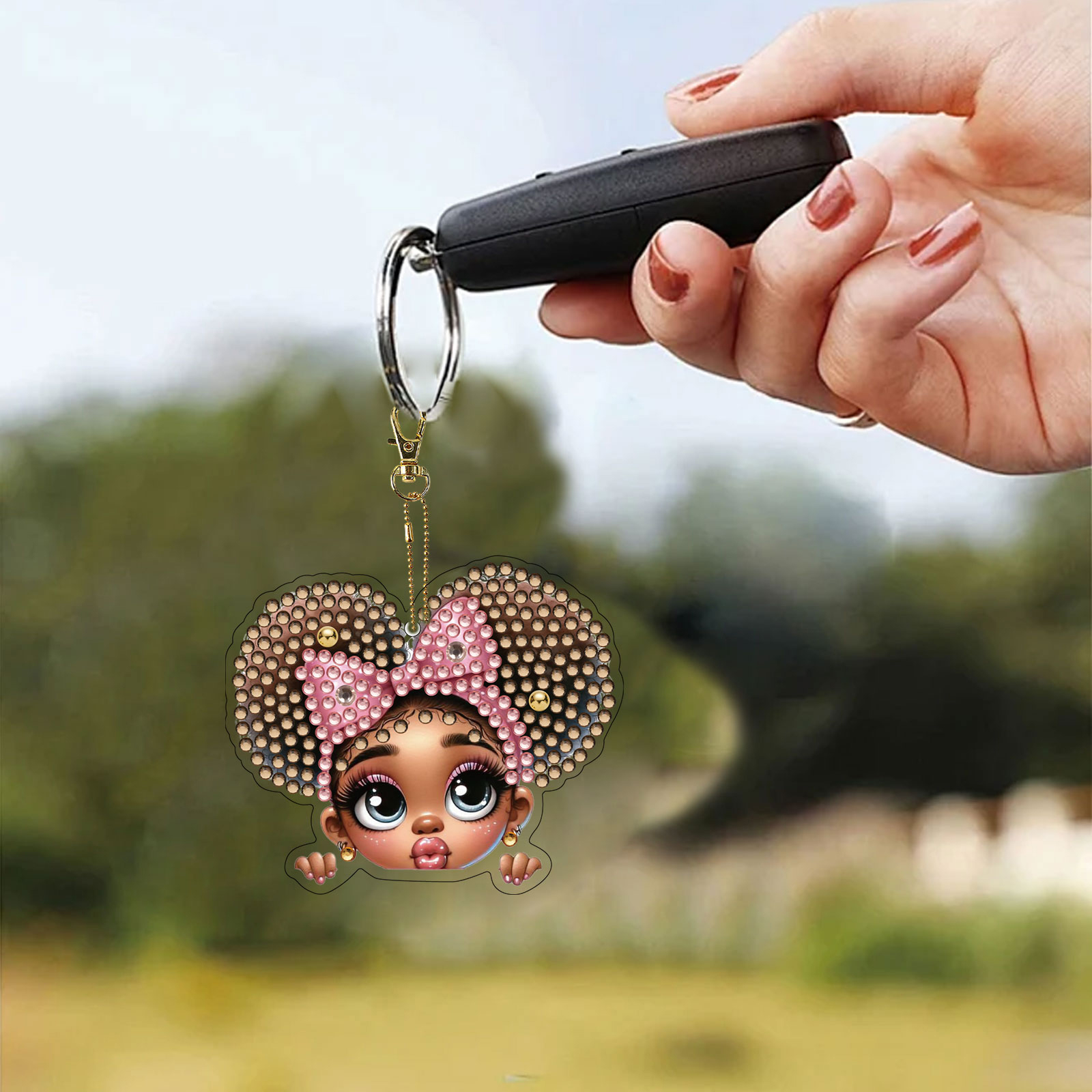 15Pcs DiY Diamond Art Keychain - Resin Art A Keychain ulasan dan harga