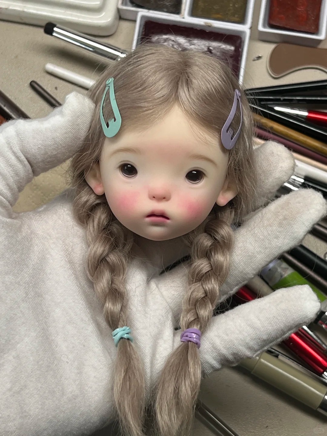 SD BJD Doll 1/6 Landoudou Head - Resin Art Baby ulasan dan harga