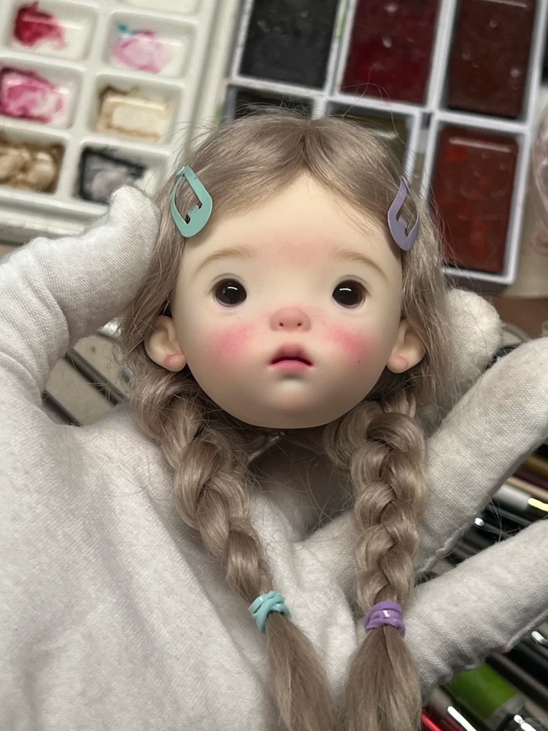 SD BJD Doll 1/6 Landoudou Head - Resin Art Baby ulasan dan harga