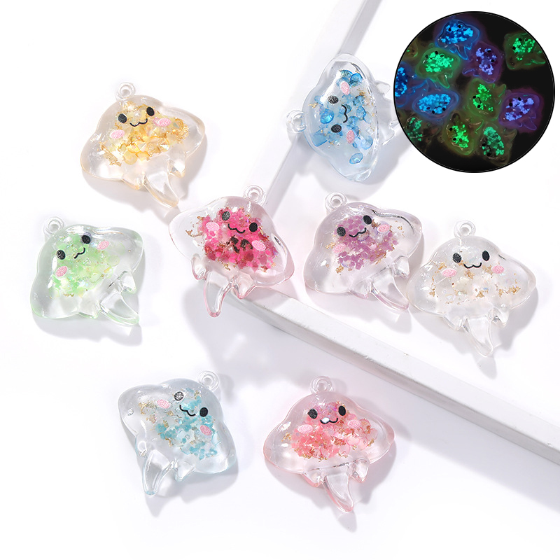 10Pcs Luminous Manta rays Resi - Resin Art Pendant ulasan dan harga