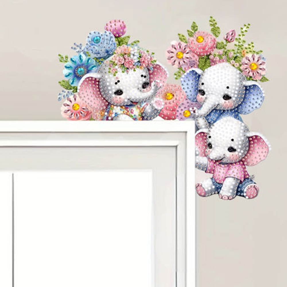 Baby Elephant Diamond Art Door - Resin Art Baby ulasan dan harga