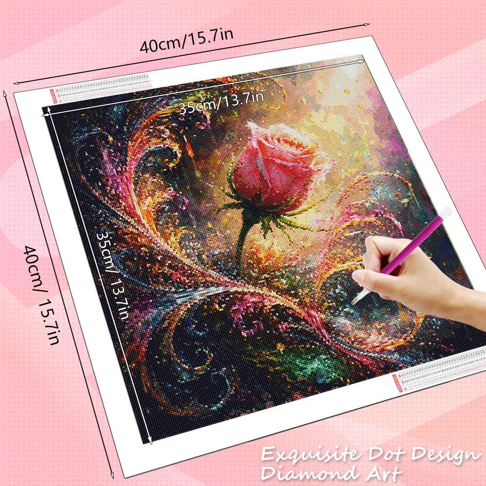 HUACAN Diamond Mosaic Rose Flo - Resin Art For Rose ulasan dan harga